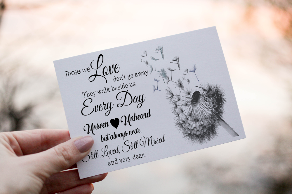 Those We Love Sympathy Card, Death Acknowledgement Card - Click Image to Close